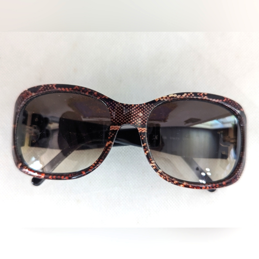 Kate Spade Prescriptive Snake print Brown Gold Sunglasses W/ Green kate sp Case